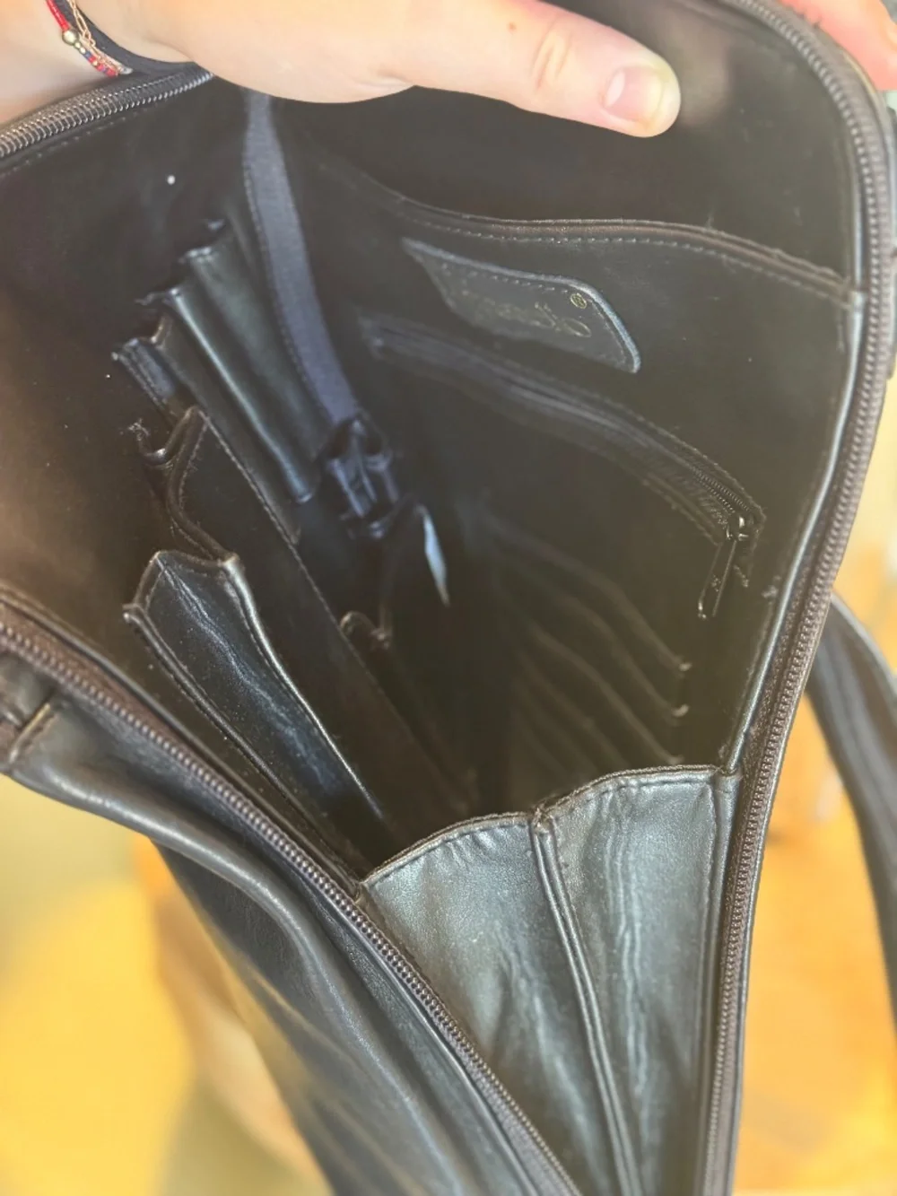 Tignanello Black Leather Backpack - Picture 4 of 7